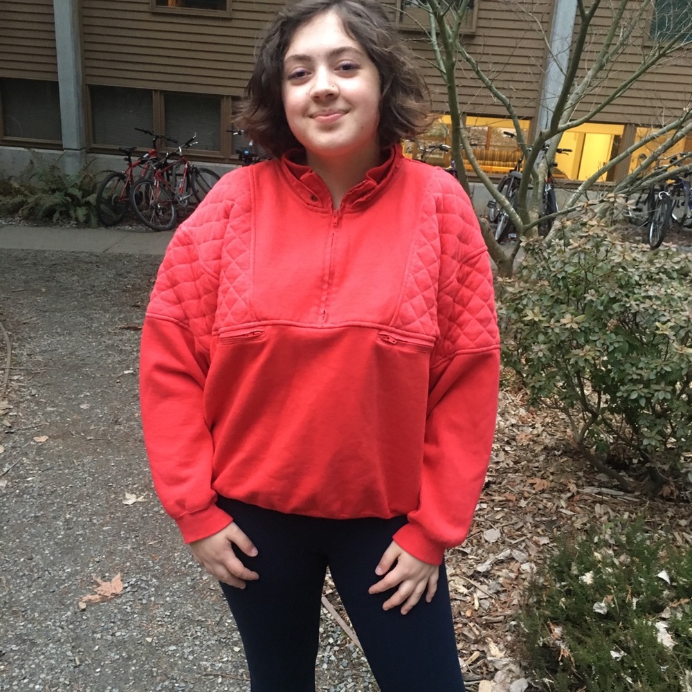 Red Eddie Bauer Textured Sweatshirt